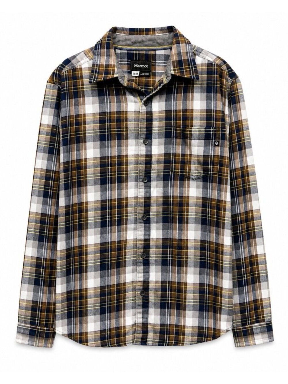 Marmot Button Up Flannel Shirt Mens Medium Plaid Long Sleeve Outdoor Country